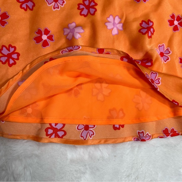 NWT Cotton On High Waisted Orange Floral Skirt - Picture 4 of 5